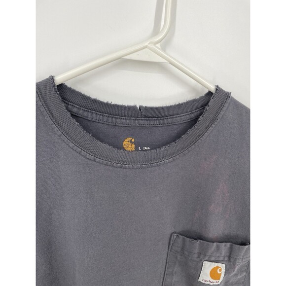 Carhartt Shirt Pocket Tee Logo Workwear Original Fit Skater Thrashed K87 Tall - Picture 10 of 13